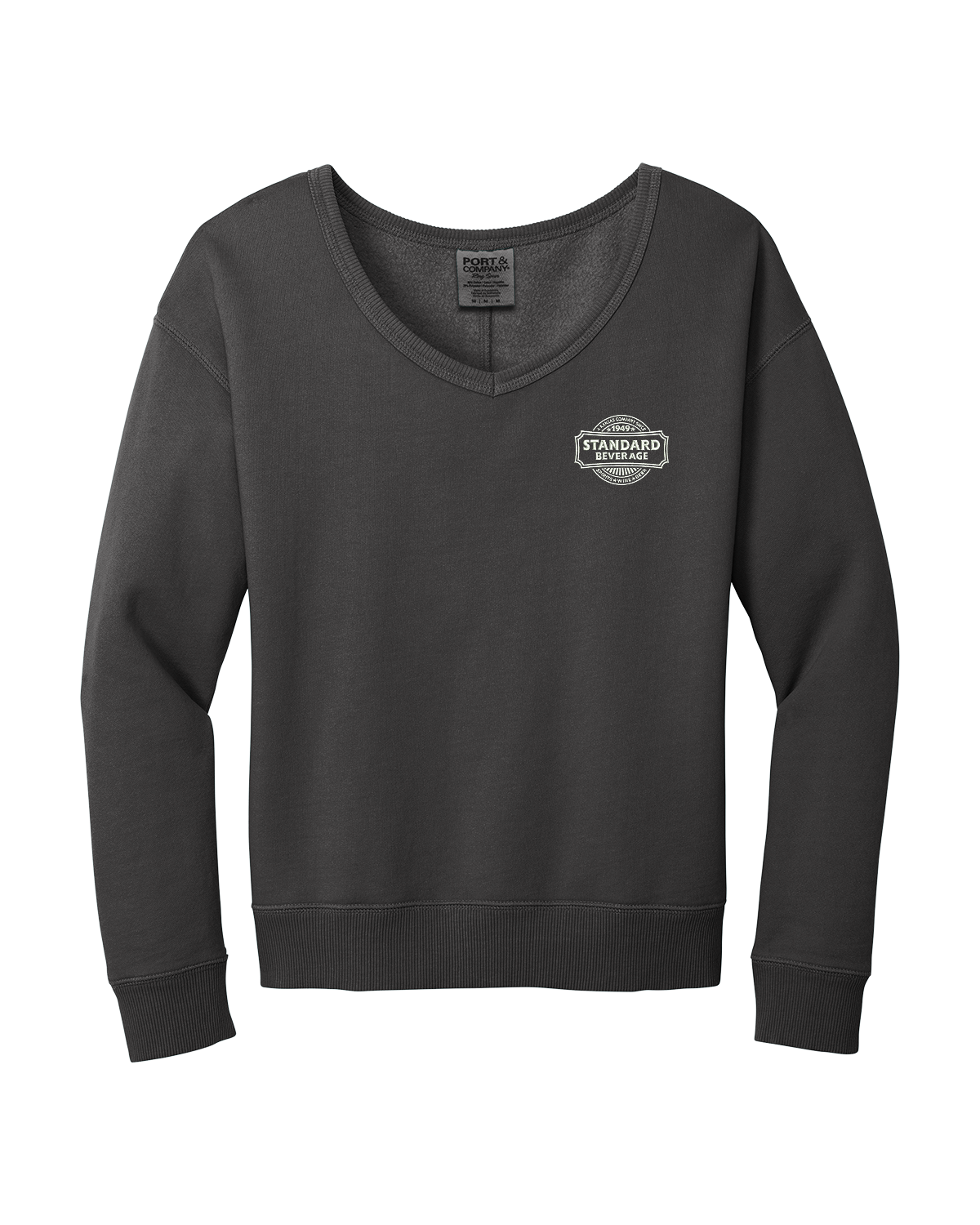 Port & Company® Ladies Beach Wash® Garment-Dyed V-Neck Sweatshirt