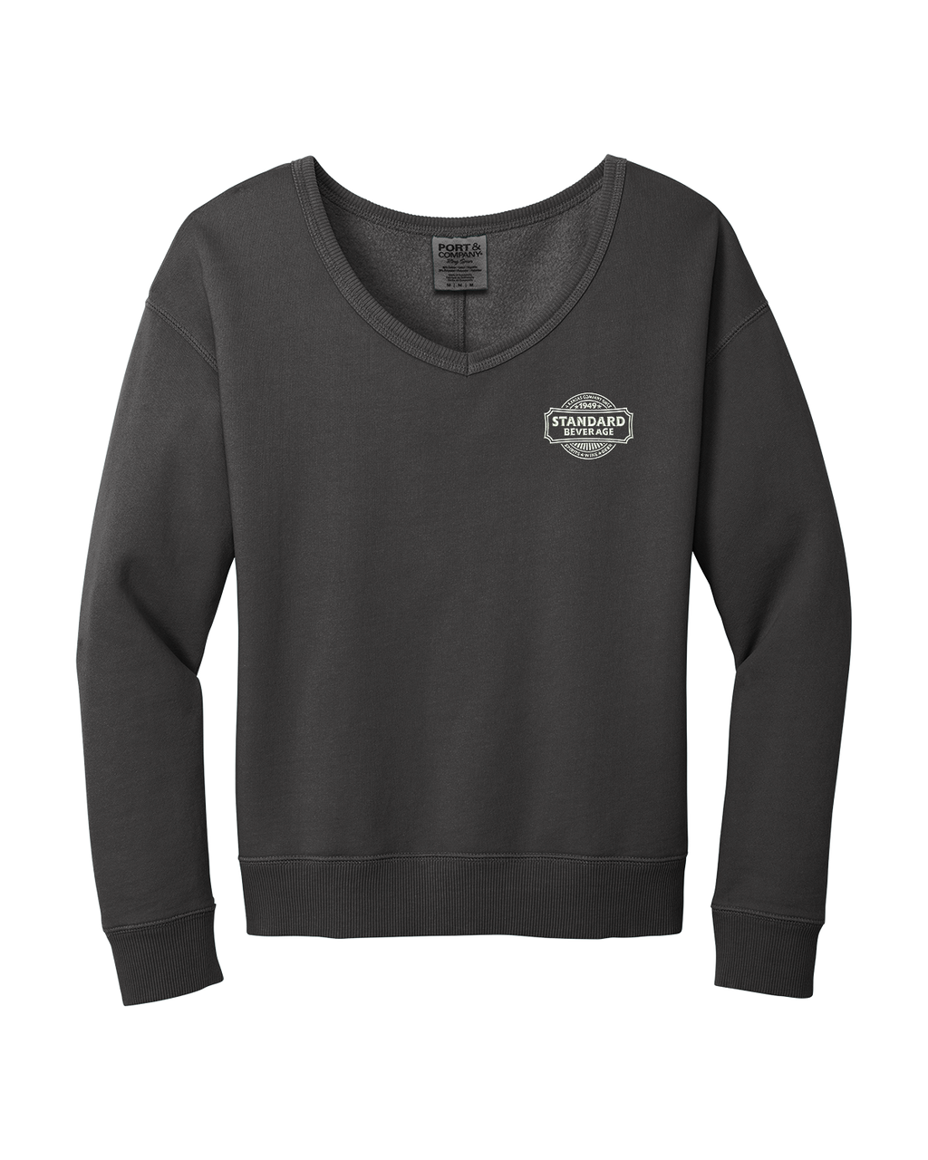 Port & Company® Ladies Beach Wash® Garment-Dyed V-Neck Sweatshirt