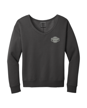 Port & Company® Ladies Beach Wash® Garment-Dyed V-Neck Sweatshirt